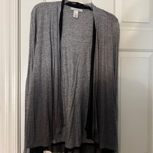 White House Black Market Gray Open Cardigan